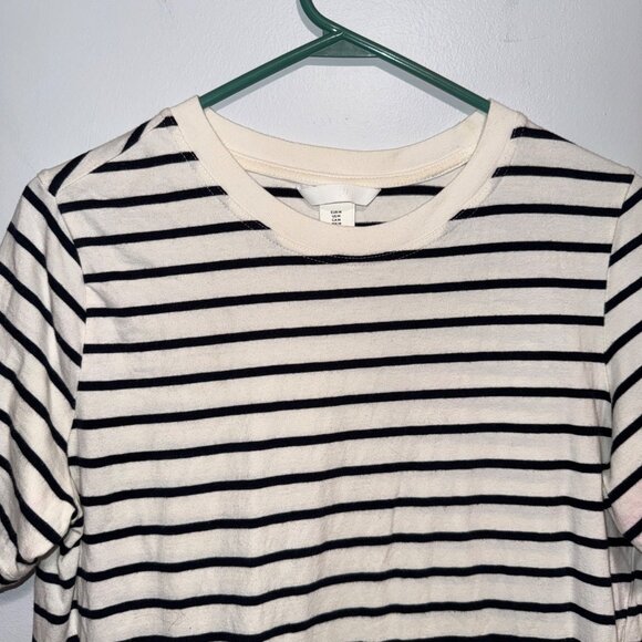 H&M Striped Short Sleeve T-Shirt Dress M Cotton - Picture 4 of 6